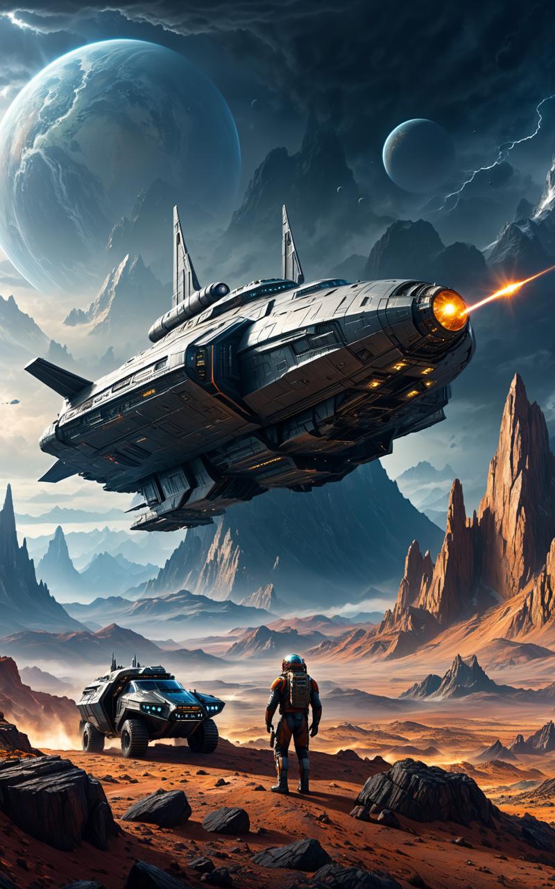 03319-374105992-spaceship and its crew on an unknown planet, mountains and rocks in the background, stormy sky, Science Fiction artwork, complex.png